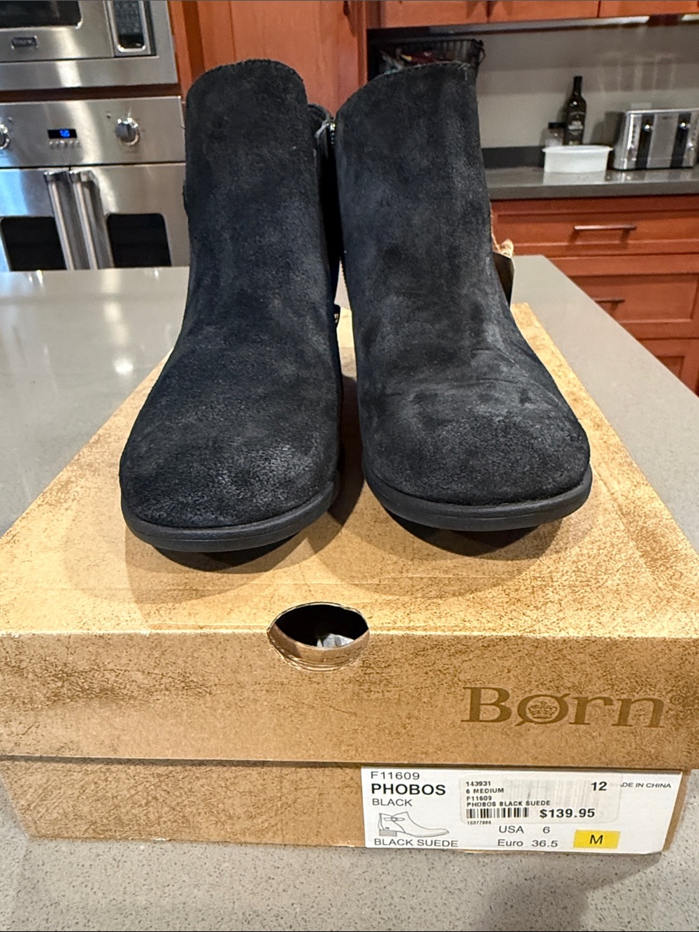 NWT Born Black Suede Phobos Women's Ankle Booties